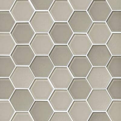 Glass Buff Blend Hex Mosaic Wall and Floor Tile - 2 in.