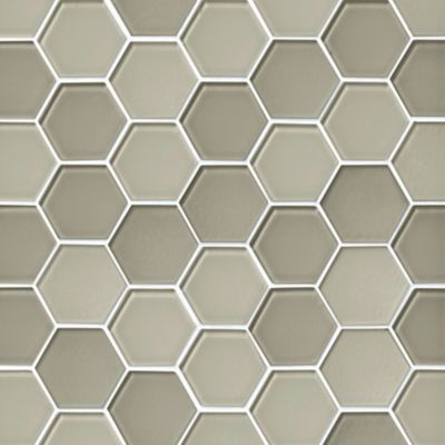 Glass Silver Cloud Blend Hex Mosaic Wall and Floor Tile - 2 in.