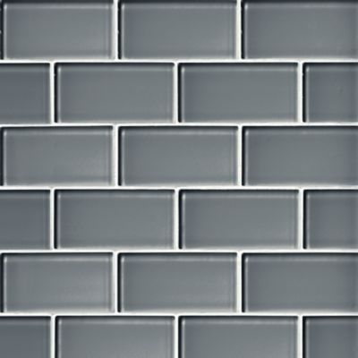 Glass Stoney Grey Amalfi Mosaic Wall and Floor Tile