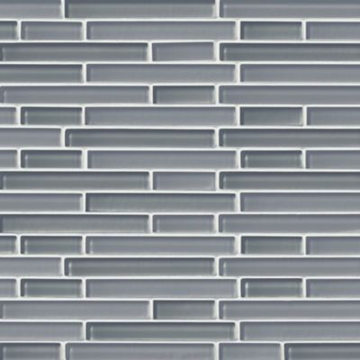 Glass Stoney Grey Blend Stria Mosaic Wall and Floor Tile
