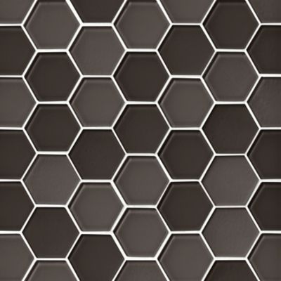 Glass Espresso Blend Hex Mosaic Wall and Floor Tile - 2 in.