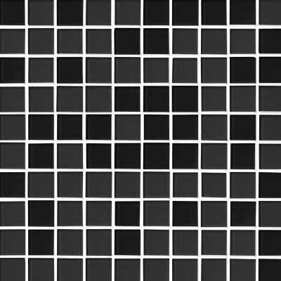 Glass Black Blend Mosaic Wall and Floor Tile - 1 in.