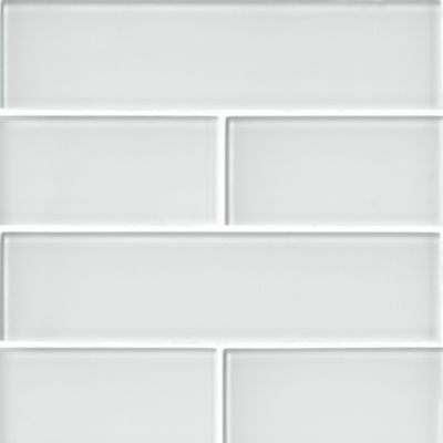 Glass White Subway Wall and Floor Tile - 3 x 12 in.