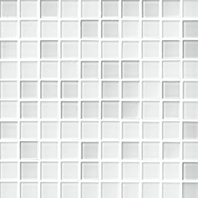 Glass White Blend Mosaic Wall and Floor Tile - 1 in.