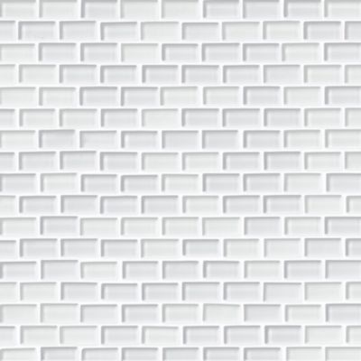 Glass White Blend Cardine Mosaic Wall and Floor Tile