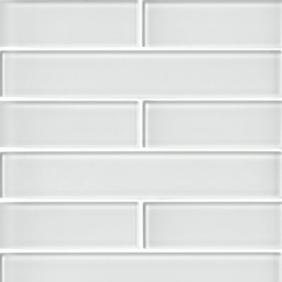 Glass White Subway Wall and Floor Tile - 2 x 12 in.
