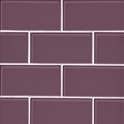 Glass Iridescent Lilac Subway Wall and Floor Tile - 3 x 6 in.