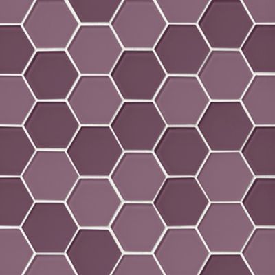 Glass Iridescent Lilac Blend Hex Mosaic Wall and Floor Tile - 2 in.