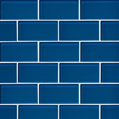 Glass Iridescent Electric Blue Amalfi Mosaic Wall and Floor Tile