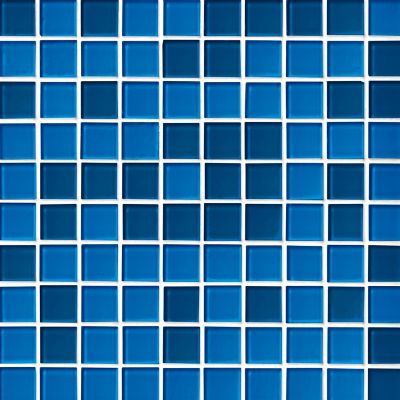 Glass Iridescent Electric Blue Blend Mosaic Wall and Floor Tile - 1 in.