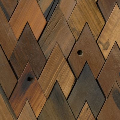 Reclaimed Wood Stacked Diamonds Architectural Mosaic Wall Tile