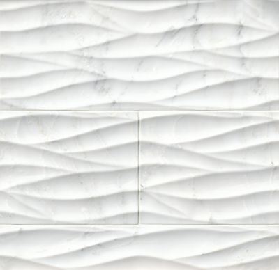Hampton Engraved Marble Wall Tile - 8 x 20 in.