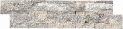 Claros Silver Architectural Travertine Wall Tile 6 x 24 in.