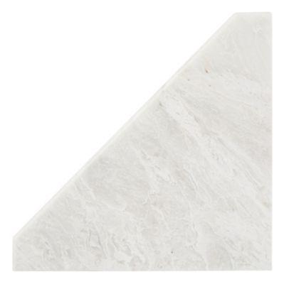 Meram Blanc Carrara Polished Marble Corner Shower Seat