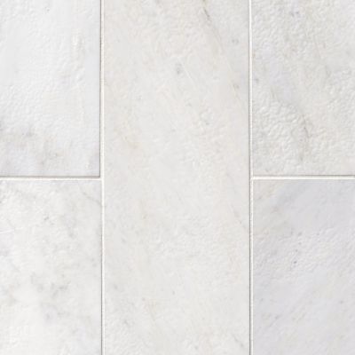 Hampton Carrara Antique Brushed Marble Wall and Floor Tile - 8 x 20 in.