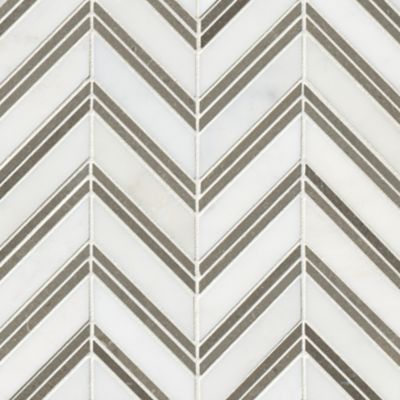 Double Chevron with Cinderella Grey Marble Wall Tile
