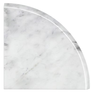Firenze Carrara Polished Marble Flat Corner Shelf