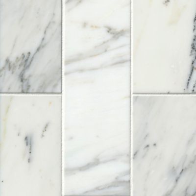 Firenze Calacatta Polished Marble Wall and Floor Tile 4 x 12 in.