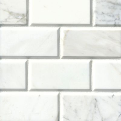 Firenze Calacatta Polished Marble Essex Subway Tile 3 x 6 in.