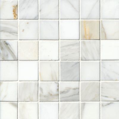 Firenze Calacatta Polished Marble Mosaic Tile - 2 in.