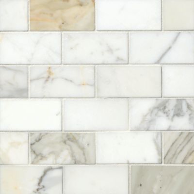 Firenze Calacatta Honed Marble Amalfi Mosaic Tile