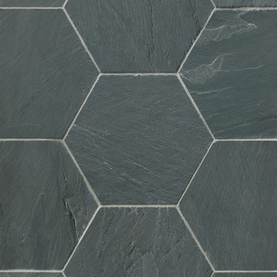 Adoni Black Slate Hexagon Wall and Floor Tile - 10 in.