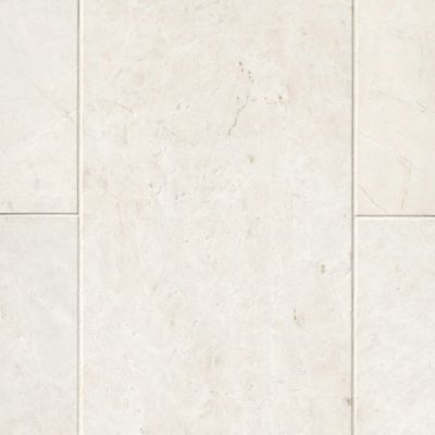 Arctic White Brushed Marble Wall and Floor Tile - 12 x 24 in.