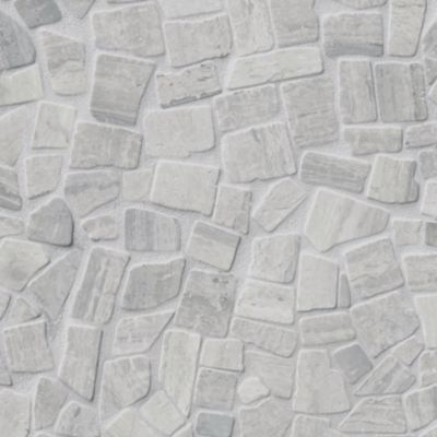 Silver Mist Honed Cobble Limestone Mosaic Floor Tile