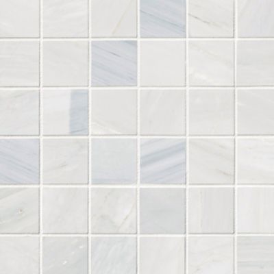 Victoria Grey Light Polished Marble Mosaic Wall and Floor Tile - 2 in.
