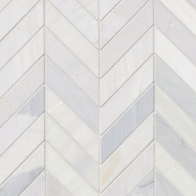 Victoria Grey Light Polished Chevron Marble Wall and Floor Tile