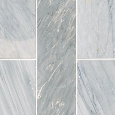 Victoria Grey Dark Brushed Marble Wall and Floor Tile - 4 x 12 in.