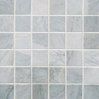 Victoria Grey Dark Brushed Marble Mosaic Wall and Floor Tile - 2 in.