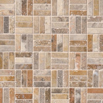 Scabos Triples Travertine Wall and Floor Tile - 12 x 12 in.