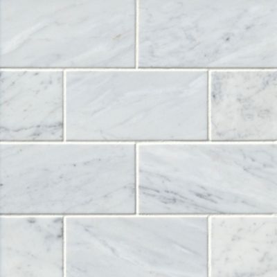 Firenze Carrara Honed Marble Wall and Floor Tile - 3 x 6 in.