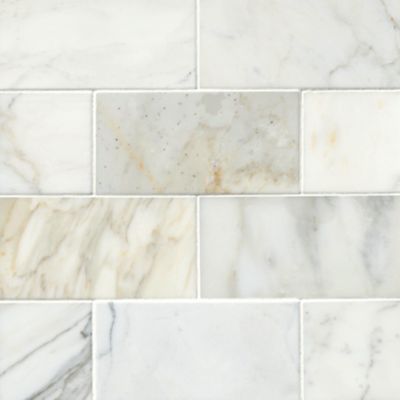 Firenze Calacatta Polished Marble Wall and Floor Tile - 3 x 6 in.