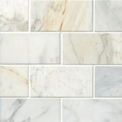 Firenze Calacatta Honed Marble Wall and Floor Tile - 3 x 6 in.