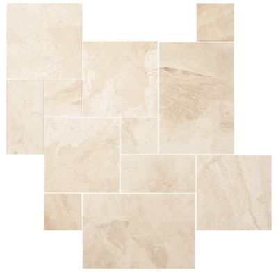 Queen Beige Polished Marble Small Versailles Pattern Wall and Floor Tile