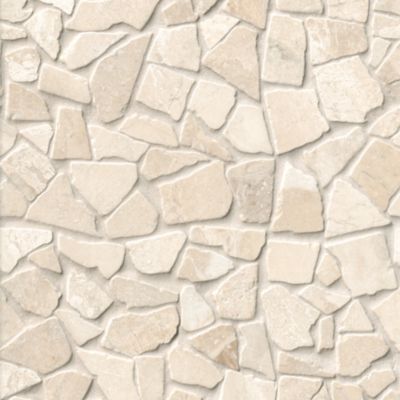Queen Beige Tumbled Marble Cobble Mosaic Wall and Floor Tile