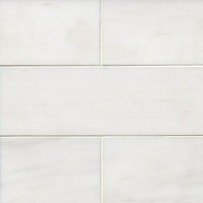 Bianco Puro Honed Marble Wall and Floor Tile - 4 x 12 in.