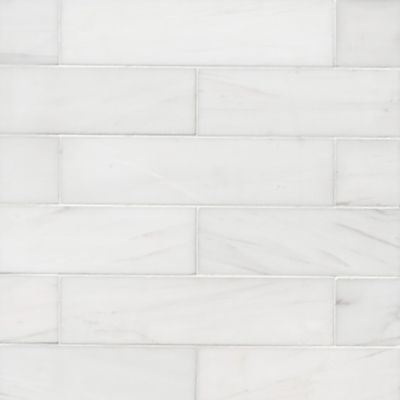 Bianco Puro Honed Marble Wall and Floor Tile - 2 x 8 in.