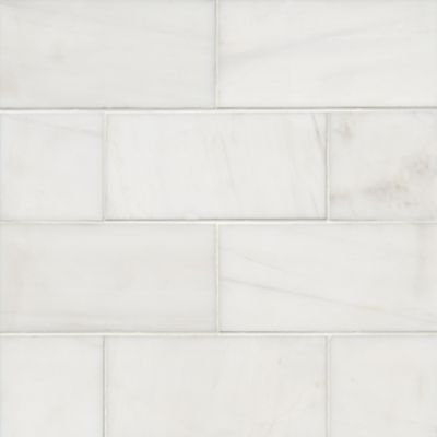 Bianco Puro Honed Marble Wall and Floor Tile - 3 x 6 in.