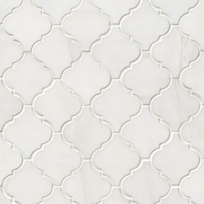 Bianco Puro Honed Marble Arabesque Mosaic Wall and Floor Tile