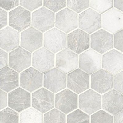 Meram Blanc Carrara Polished Hex Marble Wall and Floor Tile - 2 in.