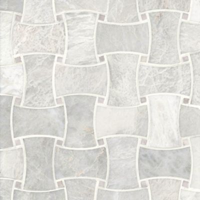 Meram Blanc Carrara Polished Delray with Grey Marble Wall and Floor Tile