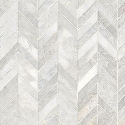 Meram Blanc Carrara Polished Chevron Marble Wall and Floor Tile