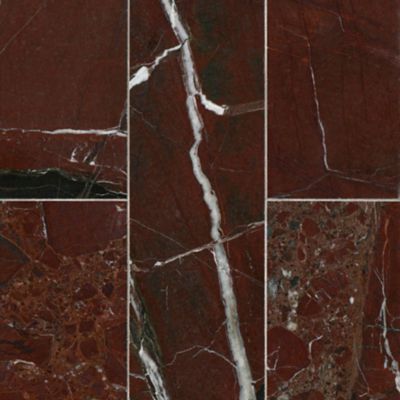 Rosso Marquina Polished Marble Wall and Floor Tile - 4 x 12 in.
