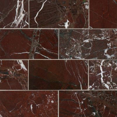 Rosso Marquina Polished Marble Wall and Floor Tile - 3 x 6 in.
