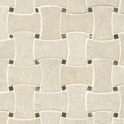 Avorio Fiorito Tumbled Delray Emperador Mosaic Wall and Floor Tile