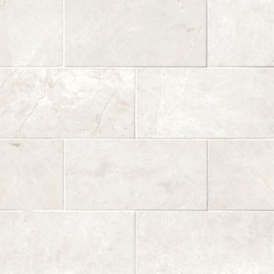 Arctic White Brushed Marble Wall and Floor Tile - 3 x 6