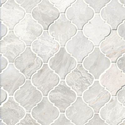 Meram Blanc Carrara Arabesque Marble Wall and Floor Tile